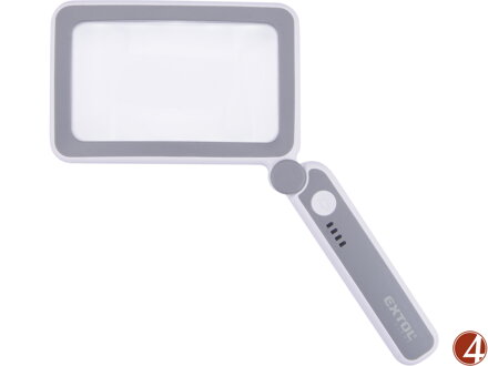 Lupa se světlem skládací, 4× zvětšení, USB nabíjení