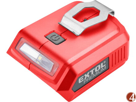 Nabíječka aku pro USB zařízení, se světlem, SHARE20V, bez baterie, 5V/2A