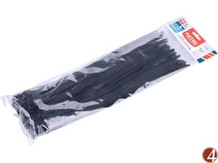 Pásky stahovací černé, rozpojitelné, 400x7,2mm, 100ks, nylon PA66