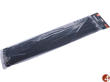 Pásky stahovací na kabely černé, 500x4,8mm, 100ks, nylon PA66