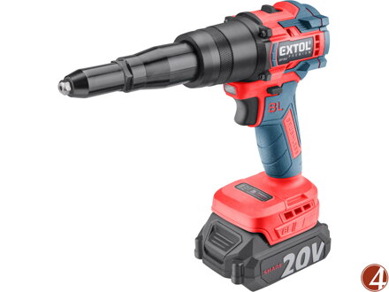 Pistole nýtovací aku SHARE20V, BRUSHLESS, 2Ah