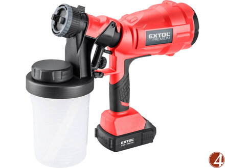 Pistole stříkací HVLP aku SHARE20V, 20V Li-ion, 2000mAh Pistole stříkací HVLP aku SHARE20V, 20V Li-ion, 2000mAh