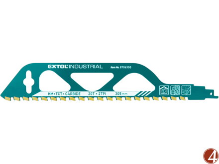 Plátek do pily ocasky s SK zuby, 305x50x2,5mm