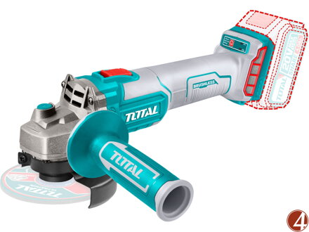 POŠK.OBAL Bruska úhlová AKU, 125mm, 20V LI-ION, industrial, bez baterie a nabíječky