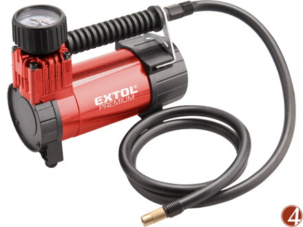 POŠK. OBAL kompresor do auta 12V, celokovové tělo, 12V, 6,9bar