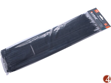 POŠK. OBAL pásky stahovací na kabely černé, 400x4,8mm, 100ks, nylon PA66