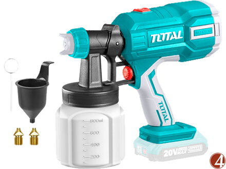 POŠK. OBAL Pistole stříkací na barvu AKU, 20V Li-ion, 2000mAh, bez baterie a nabíječky