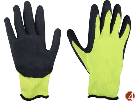 Rukavice nylonové, bezešvé, polomáčené v latexu, velikost 10"