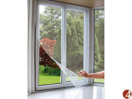 Síť okenní proti hmyzu, 130x150cm, bílá, PES