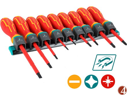 Šroubováky elektrikářské 1000V, VDE, sada 9ks, industrial