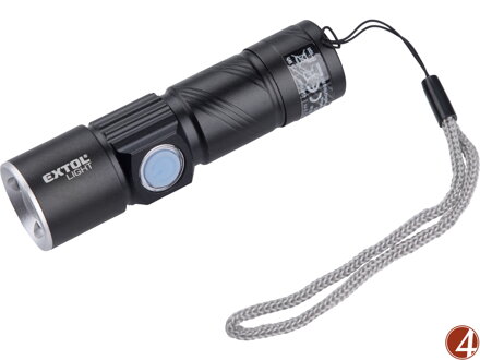 Svítilna 150lm, zoom, USB nabíjení, XPE 3W LED