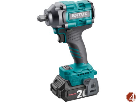 Utahovák rázový 1/2" aku SHARE20V, 500Nm, BRUSHLESS, 2Ah