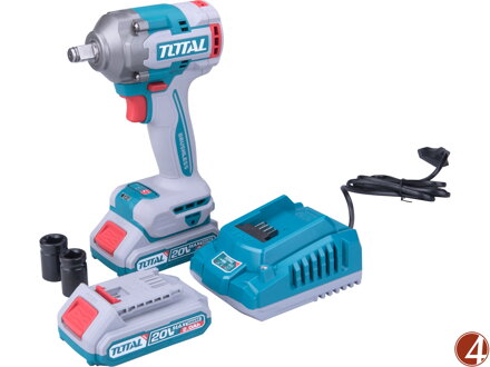 Utahovák rázový AKU 1/2", brushless, 400Nm, 20 V Li-ion  (2x), industrial