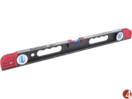 Vodováha kovová s magnety, 600mm, 3libely (1x360°otočná)