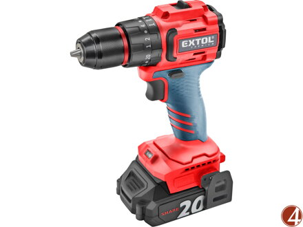 Vrtací šroubovák aku s příklepem SHARE20V, BRUSHLESS, 2Ah