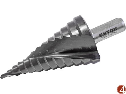 Vrták stupňovitý s lamačem třísek, O 4-39mm/po 3mm, HSS-Co