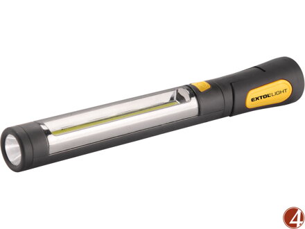 ZRUŠENO! Nahrazeno výrobkem 43155,svítilna 3W+3W COB LED s kloubem a magnetem, 3W LED - 160lm, 3W COB - 220lm