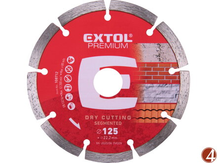 Kotouč diamantový řezný segmentový - suché řezání, O 125x22,2x2mm
