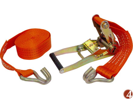 ZRUŠENO! Nahrazeno výrobkem 8861155, pás upínací ráčnový s háky, 10m x 50mm, max. 1200kg, PES