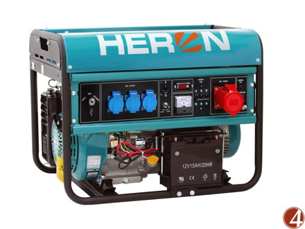 ZRUŠENO! Nahrazeno výrobkem 8896420, elektrocentrála benzínová 15HP/6,8kW (400V) 5,5kW (230V), elektrický start