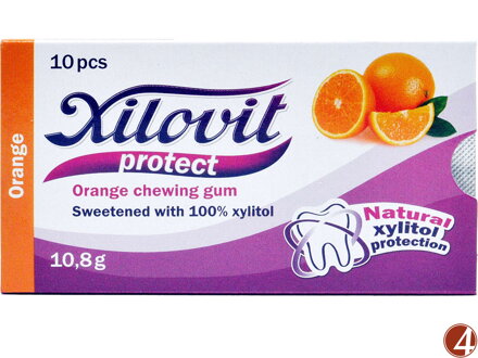 žvýkačky Xilovit protect ORANGE 10,8g, 1blistr=10 žvýkaček