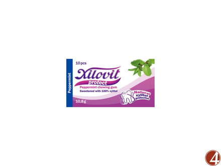 žvýkačky Xilovit protect PEPPERMINT 10,8g, 1blistr=10 žvýkaček