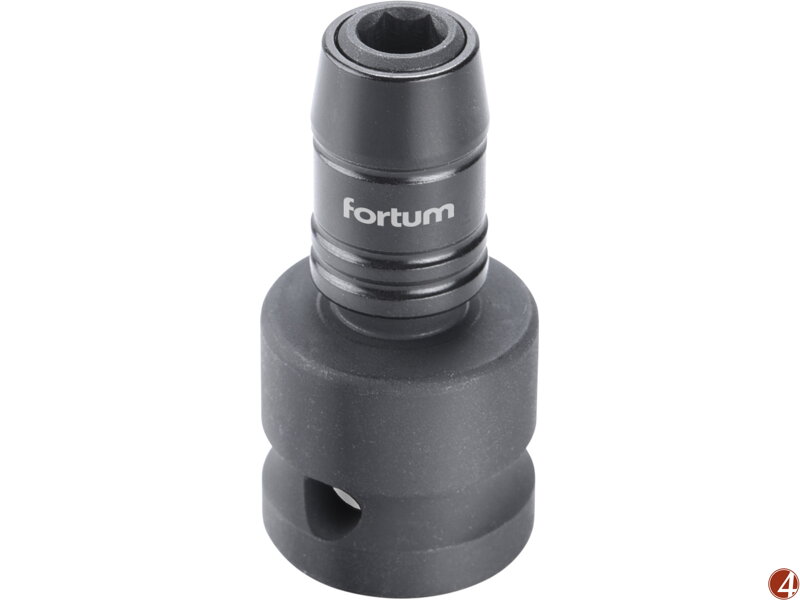 Adaptér rázový 1/2" čtyřhran na hroty 1/4", Quick-Lock, CrMoV Adaptér rázový 1/2" čtyřhran na hroty 1/4", Quick-Lock, CrMoV