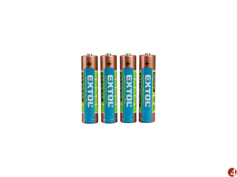 Baterie alkalické, 4ks, 1,5V AAA (LR03)