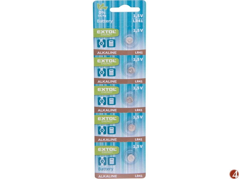 Baterie alkalické, 5ks, 1,5V (LR41) Baterie alkalické, 5ks, 1,5V (LR41)