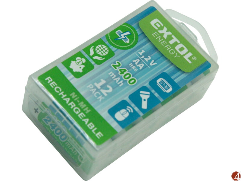 Baterie nabíjecí, 12ks, AA (HR6), 1,2V, 2400mAh, NiMh Baterie nabíjecí, 12ks, AA (HR6), 1,2V, 2400mAh, NiMh