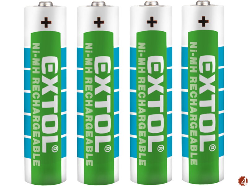 Baterie nabíjecí, 4ks, AAA (HR03), 1,2V, 1000mAh, NiMh Baterie nabíjecí, 4ks, AAA (HR03), 1,2V, 1000mAh, NiMh