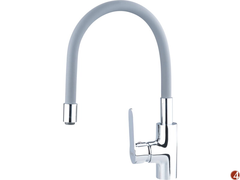 Baterie umyvadlová, stojánková s flexibilním ramínkem, 35mm, šedá