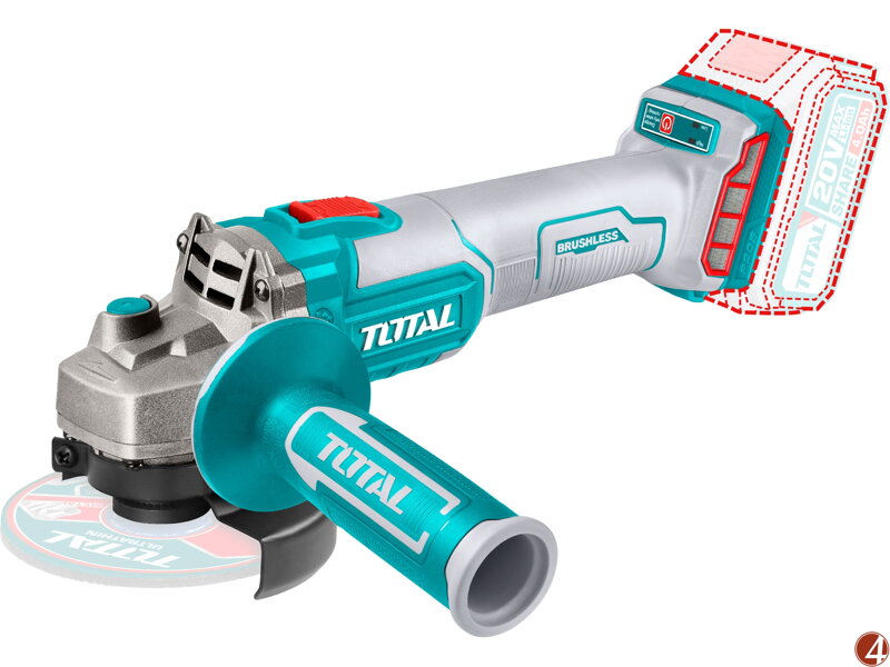 Bruska úhlová AKU, 125mm, 20V LI-ION, industrial, bez baterie a nabíječky Bruska úhlová AKU, 125mm, 20V LI-ION, industrial, bez baterie a nabíječky