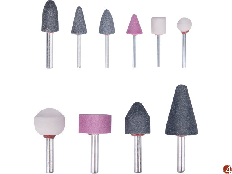 Brusky rotační, sada 10ks, stopka 3 a 6mm Brusky rotační, sada 10ks, stopka 3 a 6mm