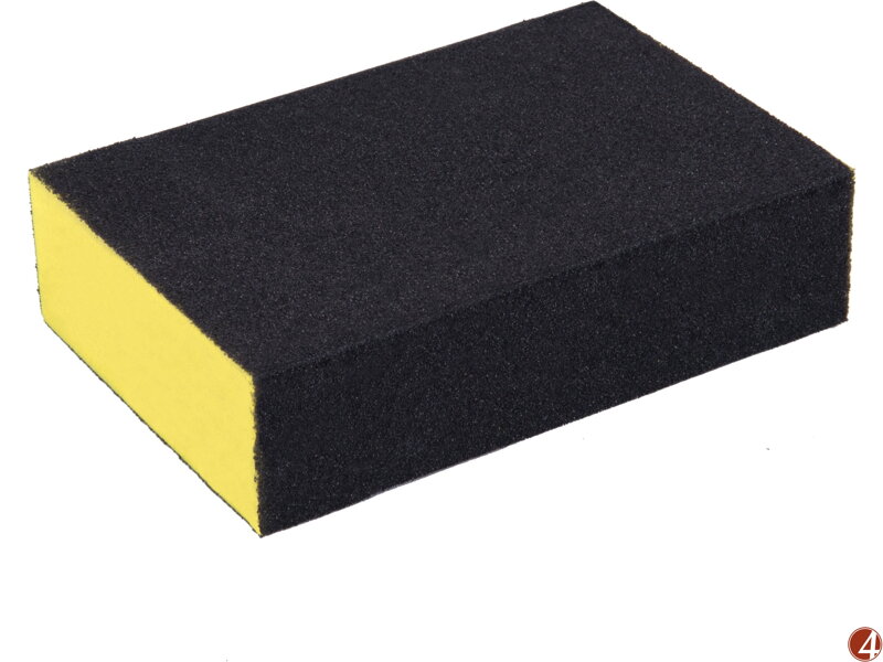 Brusná houba, 100x70x25mm, P100, čtyřstranná, abrazivo-korund Brusná houba, 100x70x25mm, P100, čtyřstranná, abrazivo-korund