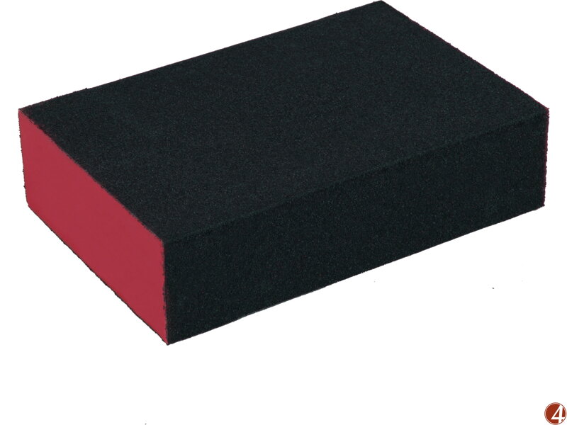 Brusná houba, 100x70x25mm, P60, čtyřstranná, abrazivo-korund Brusná houba, 100x70x25mm, P60, čtyřstranná, abrazivo-korund