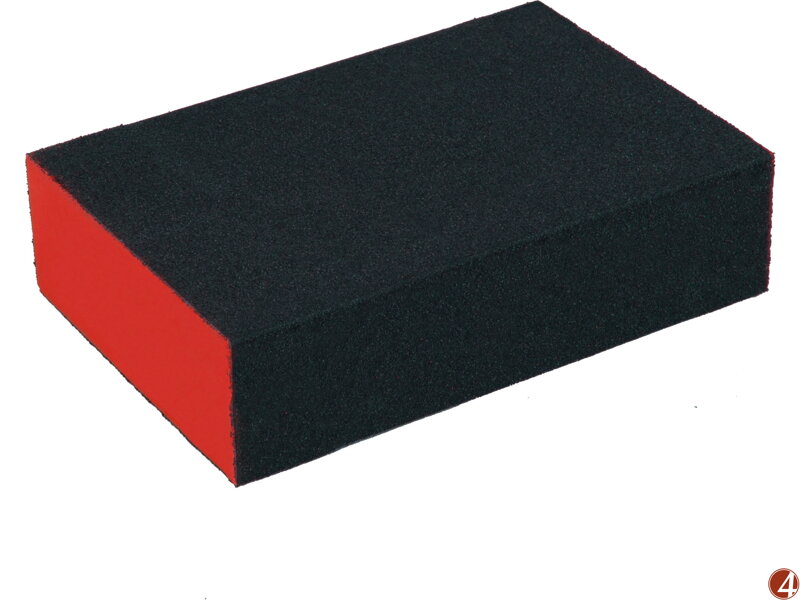 Brusná houba, 100x70x25mm, P80, čtyřstranná, abrazivo-korund Brusná houba, 100x70x25mm, P80, čtyřstranná, abrazivo-korund