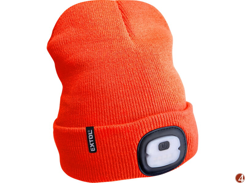 čepice s čelovkou 4x25lm, USB nabíjení, fluorescentní oranžová, ECONOMY, univerzální velikost čepice s čelovkou 4x25lm, USB nabíjení, fluorescentní oranžová, ECONOMY, univerzální velikost