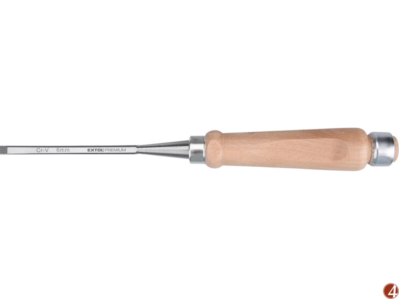Dláto s kvalitní bukovou rukojetí, 6mm, délka 275mm, CrV Dláto s kvalitní bukovou rukojetí, 6mm, délka 275mm, CrV