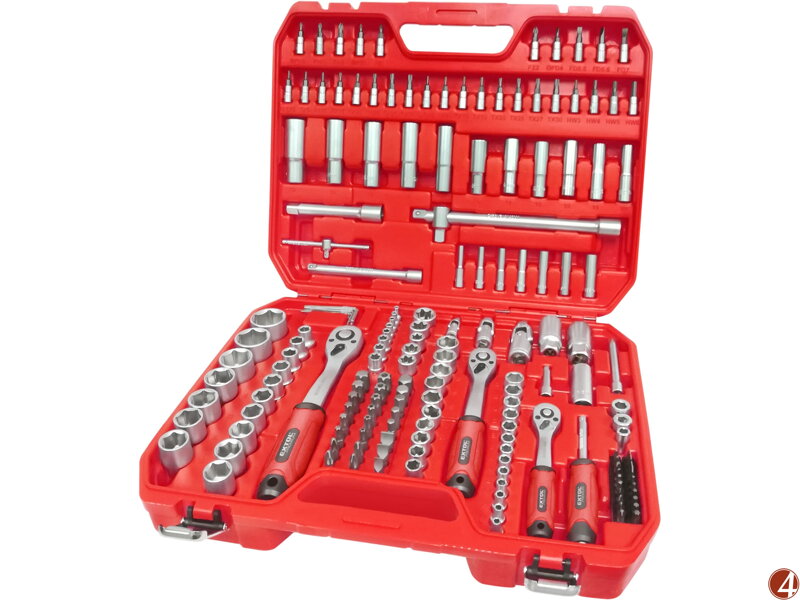 Hlavice nástrčné, sada 172ks, 1/4", 3/8" a 1/2", CrV Hlavice nástrčné, sada 172ks, 1/4", 3/8" a 1/2", CrV