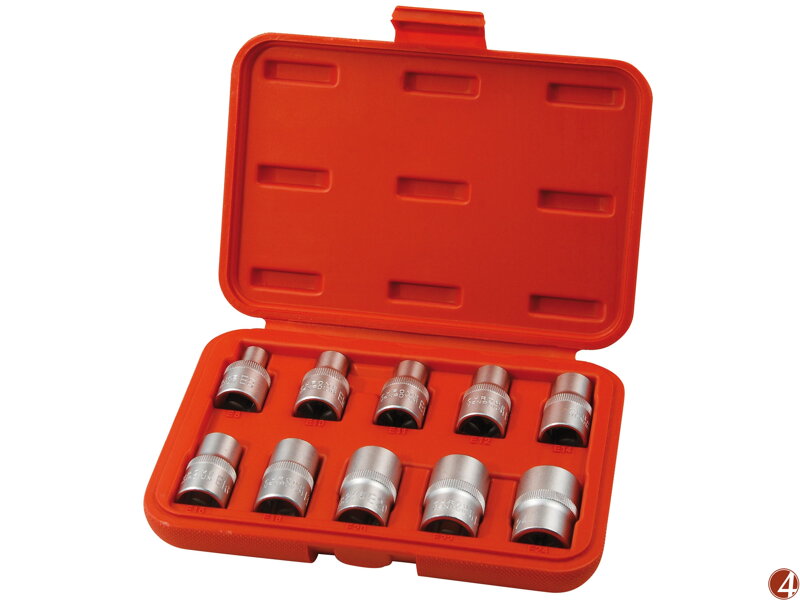 Hlavice nástrčné vnitřní TORX, sada 10ks, 1/2", CrV/S2 Hlavice nástrčné vnitřní TORX, sada 10ks, 1/2", CrV/S2