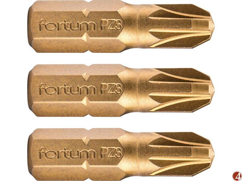 Hrot křížový pozidriv, sada 3ks, PZ 3x25mm,titan. úprava, S2 Hrot křížový pozidriv, sada 3ks, PZ 3x25mm,titan. úprava, S2