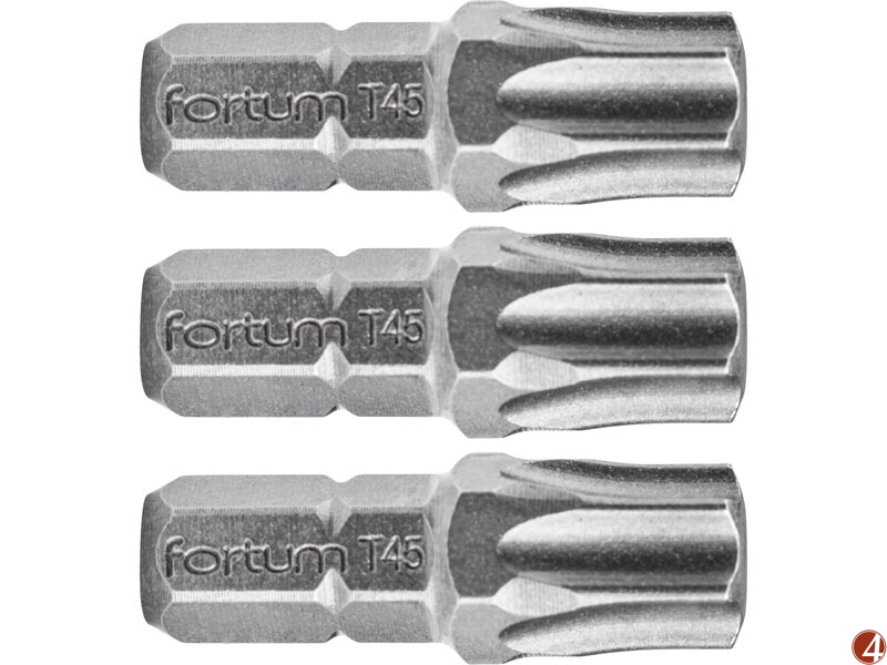 Hrot TORX, sada 3ks, T 45x25mm, S2 Hrot TORX, sada 3ks, T 45x25mm, S2