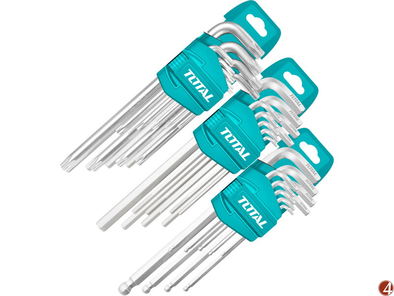 Klíče imbus a torx, sada 27ks, S2 ocel, industrial