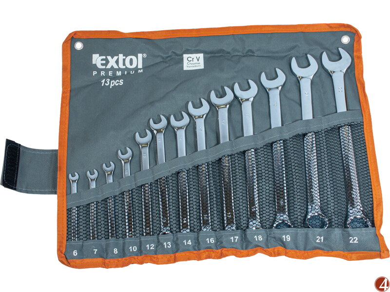 Klíče očkoploché EXTRA dlouhé, sada 13ks, 6-22mm, CrV