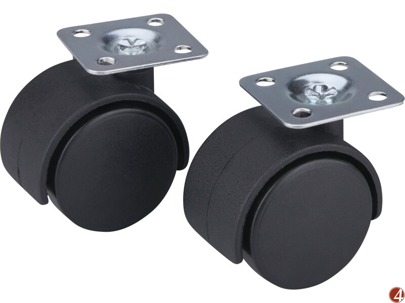 Kolečka otočná nylonová, sada 2ks, průměr 40mm se základnou
