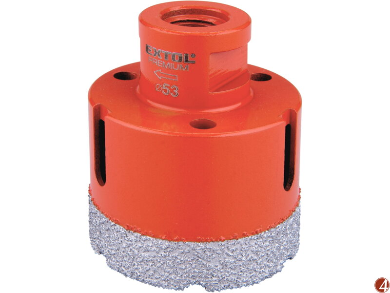 Korunka vykružovací diamantová, O 53mm, závit M14 Korunka vykružovací diamantová, O 53mm, závit M14
