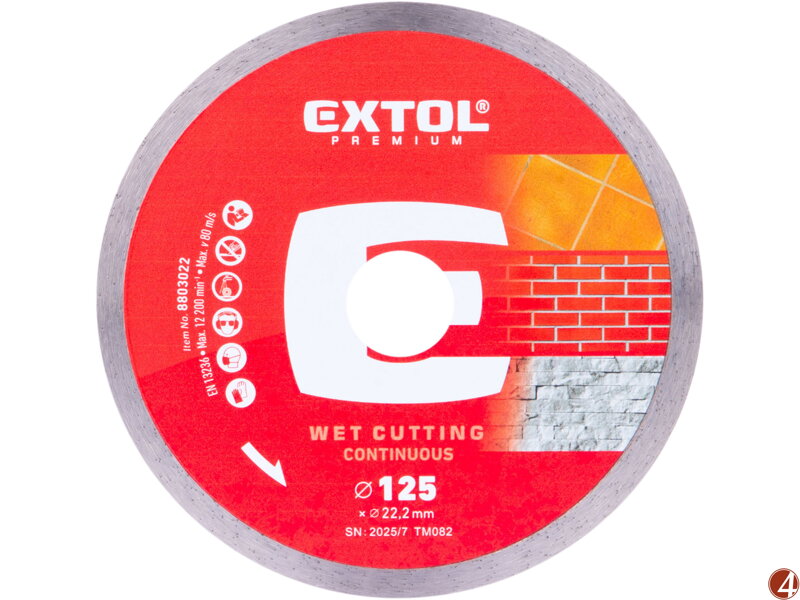 Kotouč diamantový řezný celoobv. EXTRA tenký - mokré řezání, O 125x22,2x1,1mm