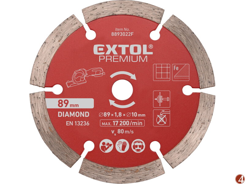 Kotouč diamantový, řezný, segmentový, ⌀89×1,0×10mm Kotouč diamantový, řezný, segmentový, ⌀89×1,0×10mm