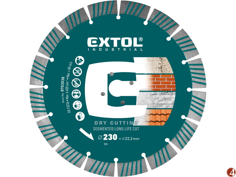 Kotouč diamantový řezný segmentový Long Life Cut, suché řezání, O 230x22,2x2,3mm